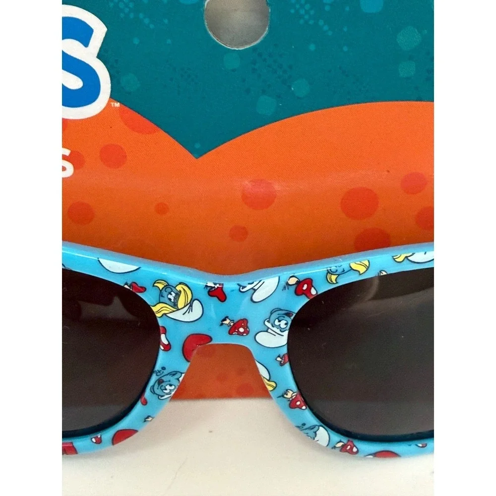 The Smurfs Sunglasses Blue Character Print Kids Wayfarer Style Peyo New
